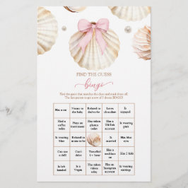 Baby-Shower-Spiel: Finde den Gast Bingo mit rosa S