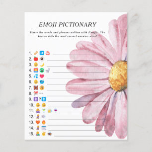 Baby-Shower-Spiel mit rosa Gänseblümchen-Emoji-Pic