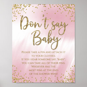 Baby Shower Spiel 'Sag es nicht', Poster