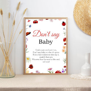 Baby Shower Spiel 'Sag nicht Baby' Schild
