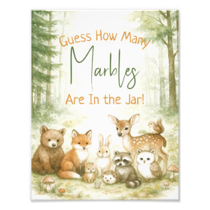 Baby-Shower-Spiel Süße Wald-Baby-Tiere Fotodruck