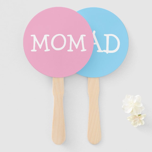 Baby-Shower-Spiel War es Mama oder Papa Fächer (Vorne und Hinten)