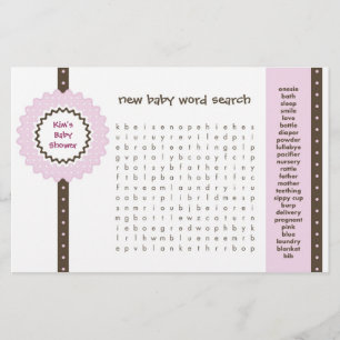 Baby-Shower-Spiel - Wortsuche