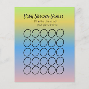 Baby-Shower-Spiel Zirkuläre Ombré-Vorlage Flyer