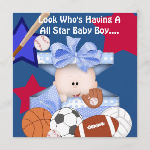 BABY SHOWER SPORTS-EINLADUNG FÜR JUGEND EINLADUNG