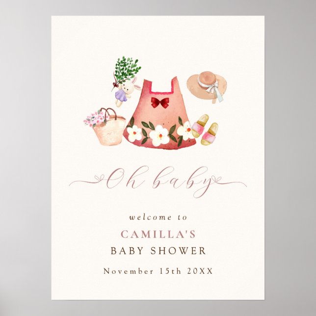 Baby shower Spring Garden Vêtements Affiche de bie (Devant)