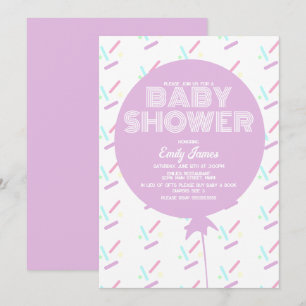 Baby Shower Springle und Balloon Pastel Thema Einladung