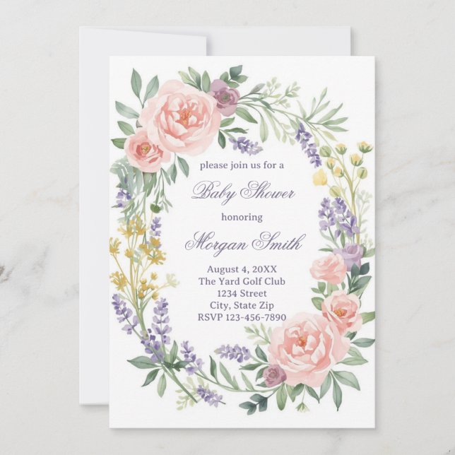 Baby Shower Sprinkle Invitation – Watercolor (Devant)