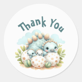 Baby Shower Sticker Dinosaur Dino Mite Party