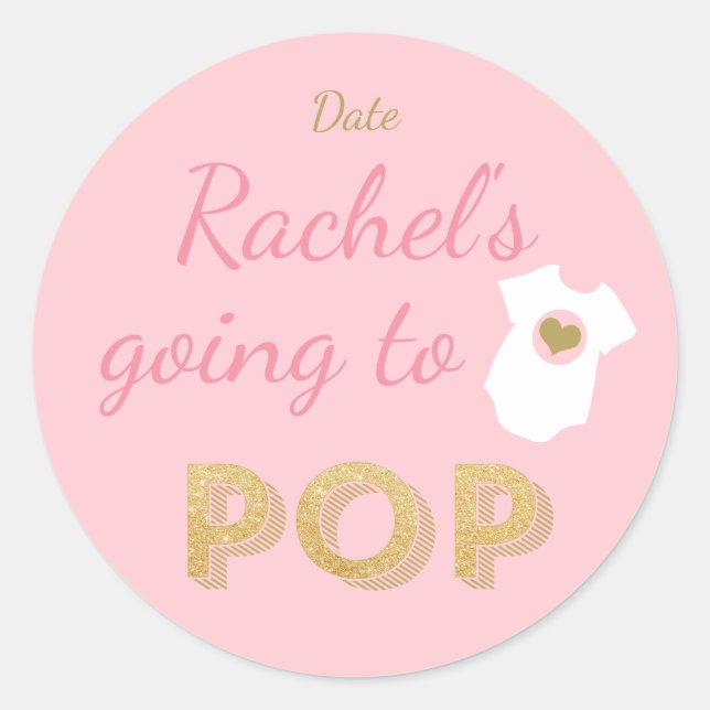 BABY SHOWER STICKER | GEHEN IN DEN POP (Vorderseite)