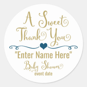 BABY SHOWER STICKER   UN MERCI DOUCE