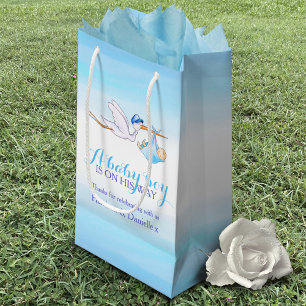Baby Shower Storch Lieferung Baby Boy Art Platte Kleine Geschenktüte
