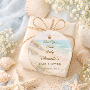 Baby Shower Strand Küste Wir sehen uns bald Geschenkanhänger