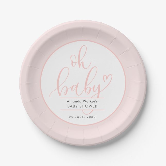 Baby shower, stylish tableware, Party Themes  Pappteller (Vorderseite)