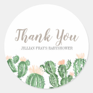 Baby shower succulent Cactus merci autocollant