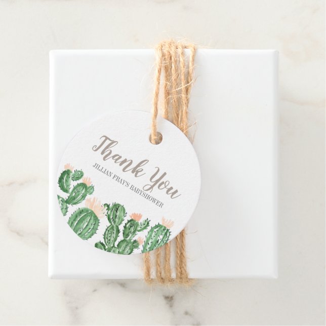 Baby shower succulent Cactus merci étiquettes (En situation)