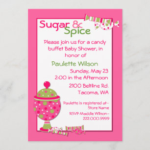 Baby shower sucré et épices Bonbons Invitation Buf