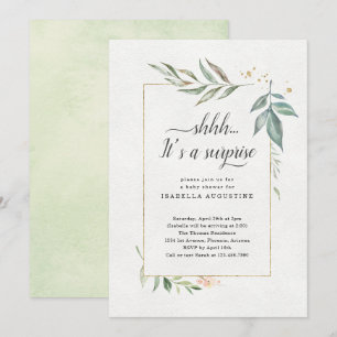 Baby shower surprise Aquarelle Florale Invitation
