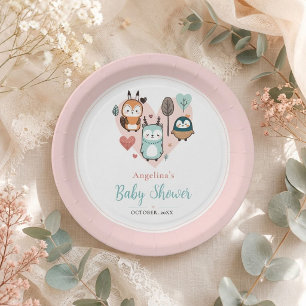 Baby Shower Süße Waldtiere Pappteller