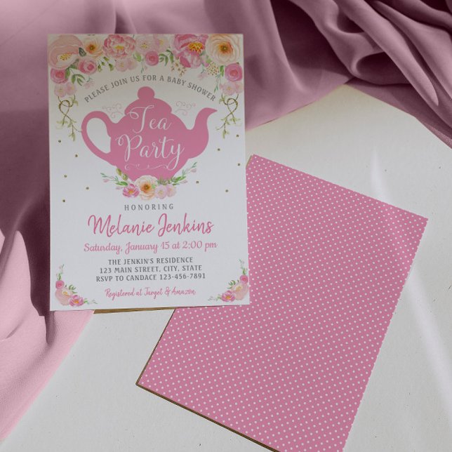 Baby shower Tea Party Invitation à saupoudrer (Créateur téléchargé)