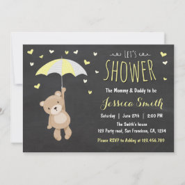 Baby Shower Teddy Bären Einladung Girl Boy Yellow