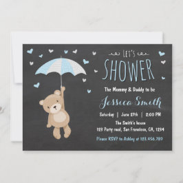 Baby Shower Teddy Bear Einladung Baby Boy Blue
