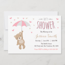 Baby Shower Teddy Bear Einladung Baby Girl Pink