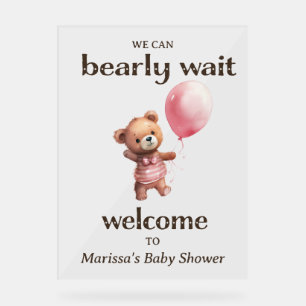 Baby shower Teddy Bear Girl Bienvenue