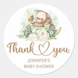 Baby Shower Teddy Boy Baby Bear Runder Aufkleber