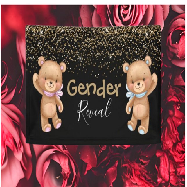 Baby Shower Teddy Gender Offenlegung Einladung Banner (Baby Shower Gifts Find baby shower gift ideas with Teddy Bear Adventure)