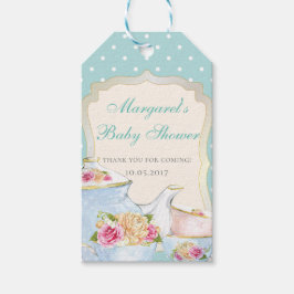 Baby Shower Tee Party Danke Polka dot Geschenkanhänger