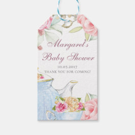 Baby Shower Tee Party Vielen Dank Geschenkanhänger