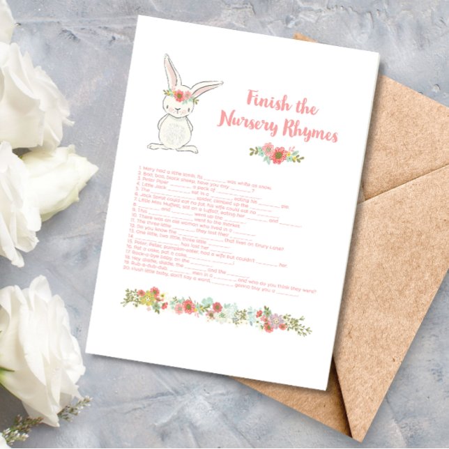 Baby shower Terminer la carte de jeu Nursery Rhyme (Créateur téléchargé)