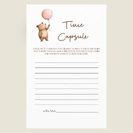 Baby Shower Time Capsule Game Cute Bear Design Flyer