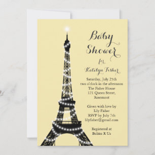 Baby shower Tour Eiffel Twinkles Invitation