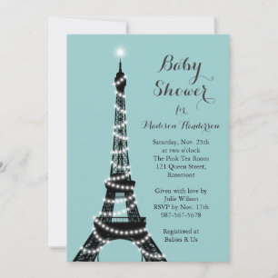 Baby shower Tour Eiffel Twinkles Invitation