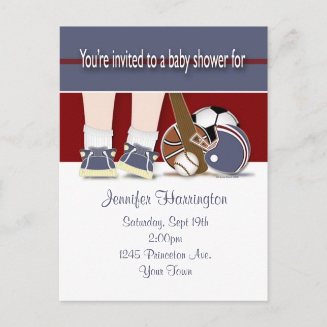 Baby shower Tous Modèle Invitation Sports (Devant)