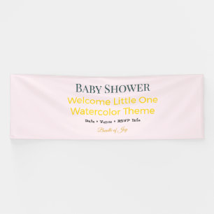 Baby-Shower-Transparent Wasserfarben Freude Banner