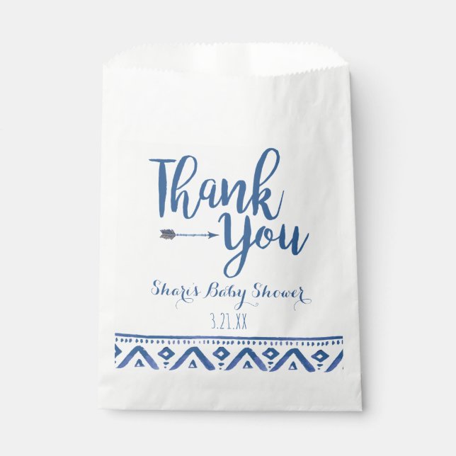 Baby shower tribal Favoriser les sacs (Devant)