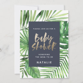 Baby shower Tropical palm et or script invitation