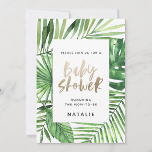 Baby shower Tropical palm et or script invitation