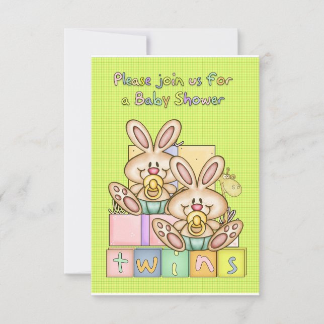 Baby shower Twin - Carte Baby shower Twins (Devant)