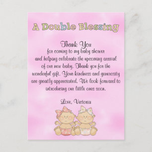 Baby Shower Twin Girls Postkarte