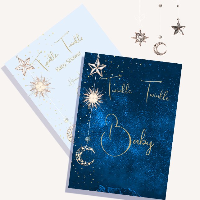 Baby Shower Twinkle Stars Moon Einladung (Von Creator hochgeladen)