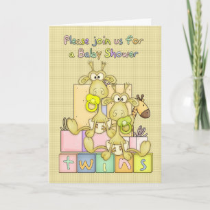 Baby shower Twins - Carte Baby shower Pour Twins -