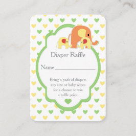  Baby Shower Twins Elephants Diaper Raffle Begleitkarte