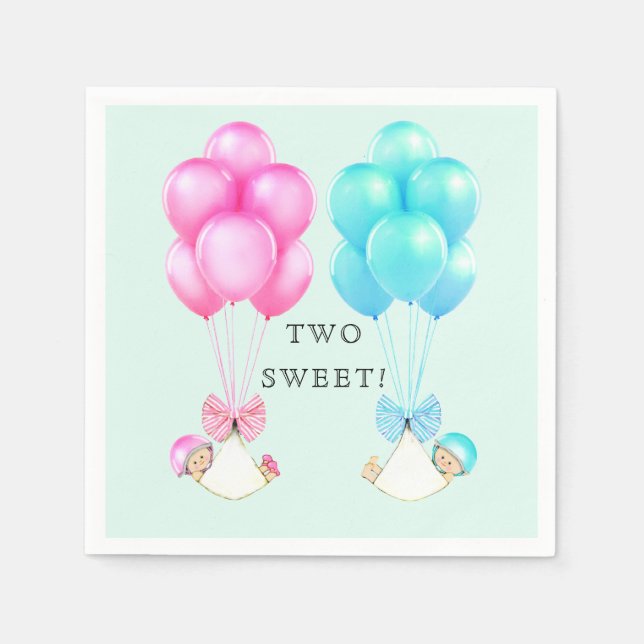 Baby Shower Twins Serviette (Vorderseite)