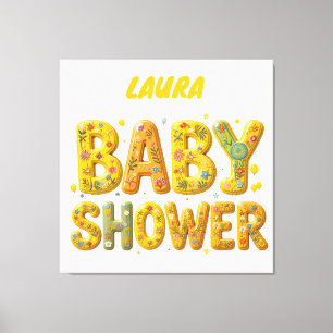 Baby-Shower-Überraschung Leinwanddruck