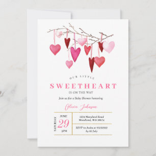 Baby shower Valentin rose moderne Invitation