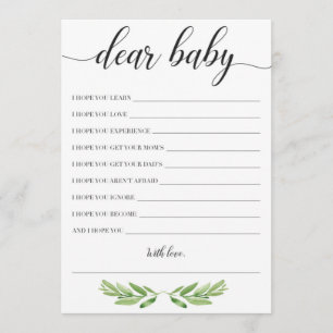 Baby shower verdoyant Carte de voeux pour bébé